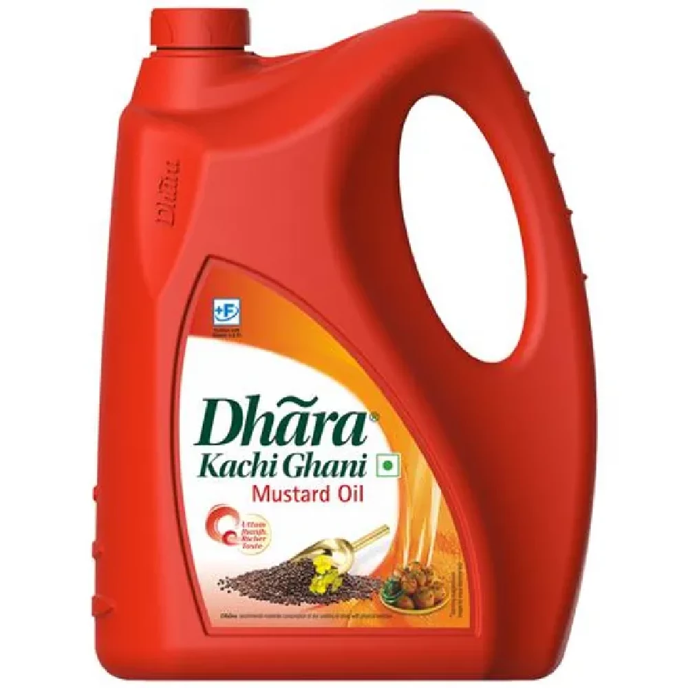 Dhara Oil - Mustard (Kachi Ghani), 5 L Can-1.webp